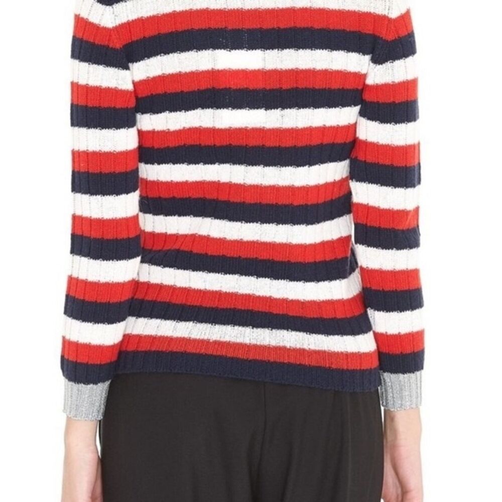 GUCCI MICHELE sweater 100% wool striped UFO sequins XL Women’s Designer 16 18 - Picture 4 of 10
